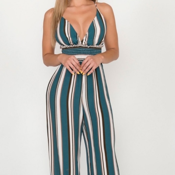 Cami Striped Smocked Jumpsuit - Picture 3 of 3
